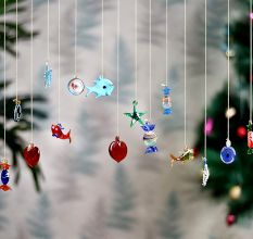 Figurines Glass Tiny Christmas Ornaments For Kids In Assorted Styles Set of 50 Pcs